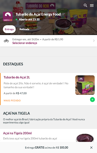 Android application Tubarão do Açai screenshort