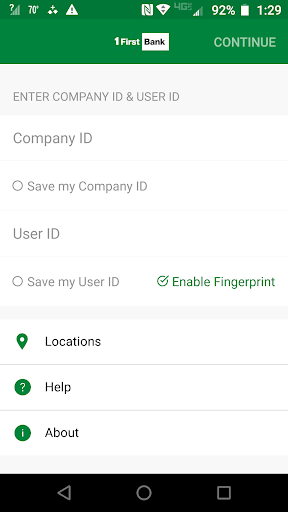 Android application Business Digital Banking screenshort