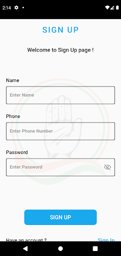 Android application Mahila Congress screenshort
