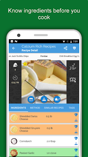 Screenshot of Calcium Rich Food Recipes