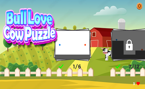 Bull Love Cow Puzzle Game