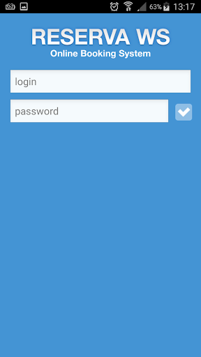 Android application Reserva WS screenshort