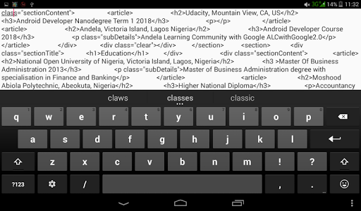 Mobile HTML Viewer Screen 3