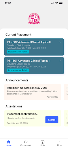 Android application Exxat Student screenshort