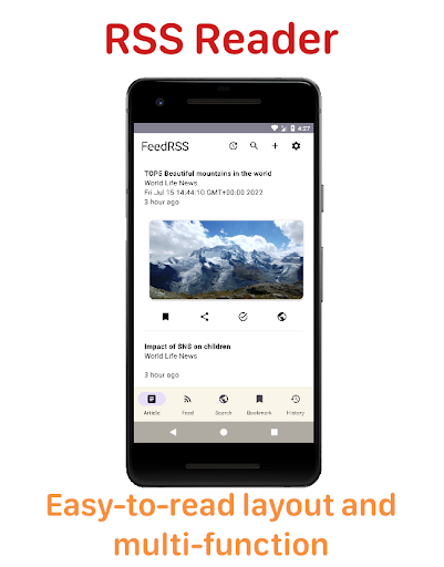 Android application FineFeed: RSS Reader screenshort