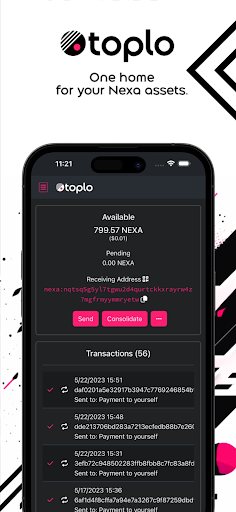 Android application Otoplo - Nexa Wallet screenshort
