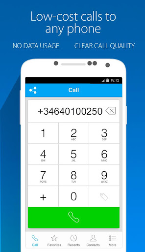 Android application Nubefone: Low-cost calls screenshort