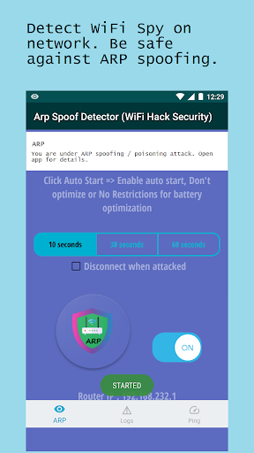 Android application ARP Spoof Detect : Wifi Guard screenshort