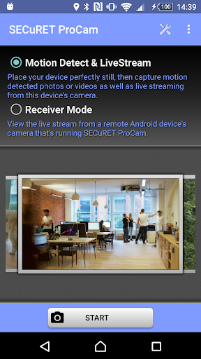 Android application SECuRET ProCam DEMO screenshort