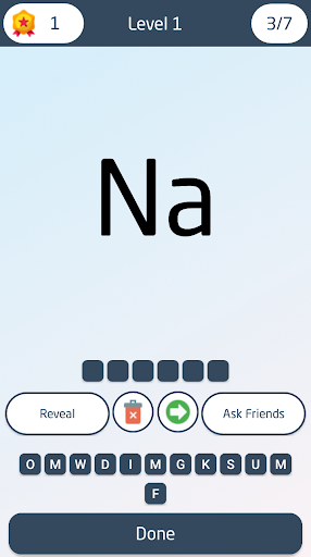 Chemistry periodic table quiz Screen 3