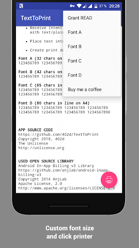 Screenshot of SHARE to PRINT.Intent