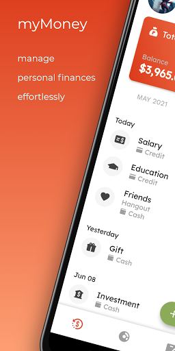Android application myMoney - Expense Tracker screenshort