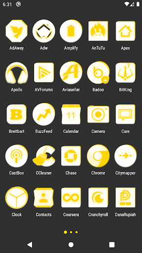 Inverted White Yellow IconPack Screen 2