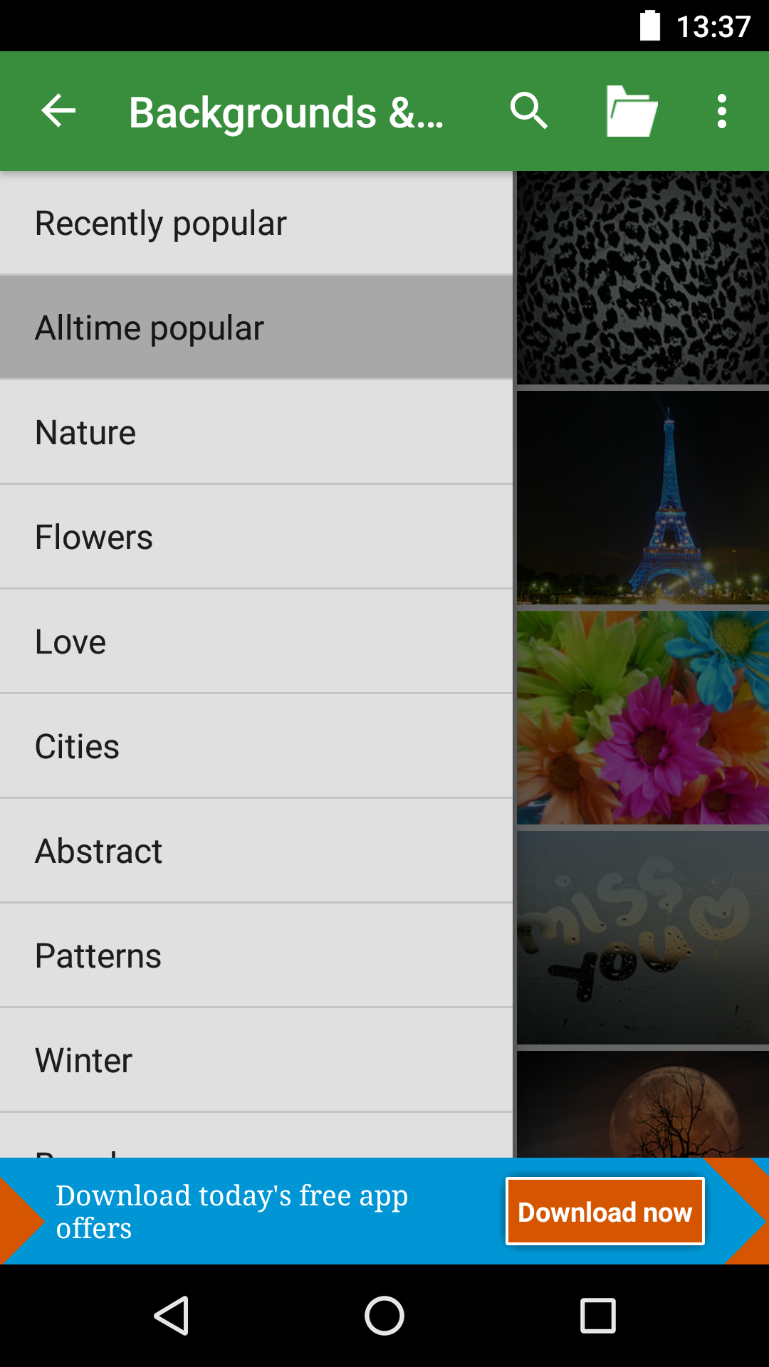 Android application Beautiful Backgrounds screenshort