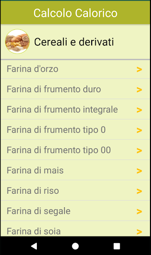 Calcolo Calorico Screen 2