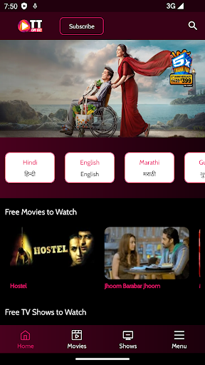 Android application OTT on go screenshort