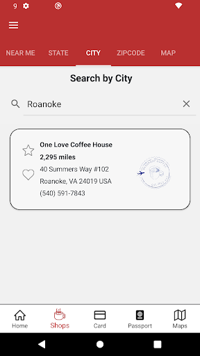 Android application Global Coffee Tours screenshort