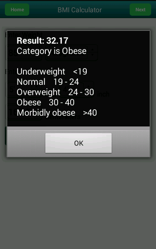 Body mass index Calculator