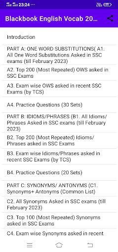 Android application BlackBook English Vocab 2023 screenshort