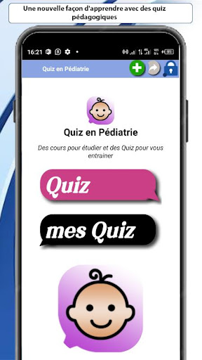 Android application Quiz en Pédiatrie screenshort