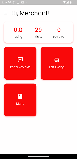Android application Reviewbah Business Suite screenshort