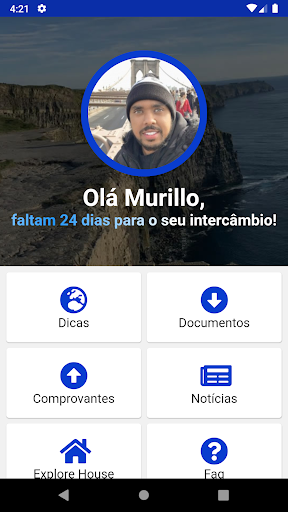Android application Explore o Mundo Intercâmbios screenshort