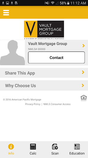 Screenshot of Vault Mortgage
