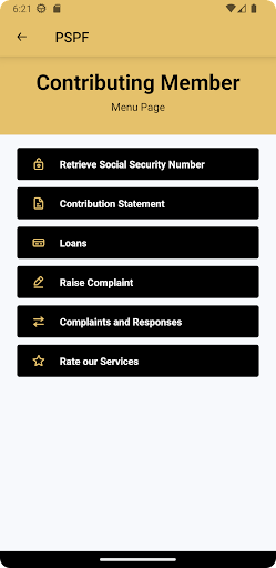Public Pensions Fund App Screen 3