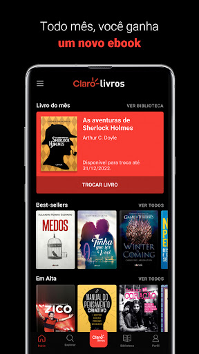 Android application Claro Livros screenshort
