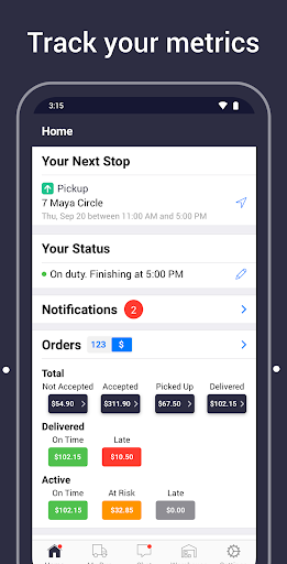 Dispatch Science Driver App Screen 3