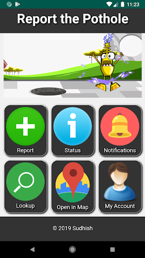 Android application Road Pothole Reporter screenshort