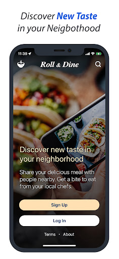 Android application Roll & Dine - Food Sharing screenshort