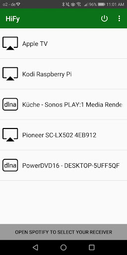 Android application HiFy: AirPlay+DLNA for Spotify screenshort