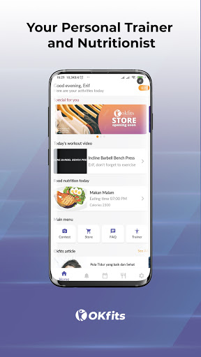 Android application OKfits - Your Personal Trainer screenshort