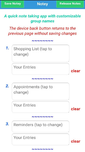 Android application Notey by FourCatsApp screenshort
