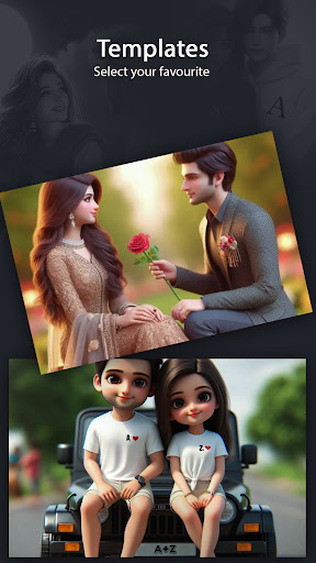 Couple text on photo editor BG