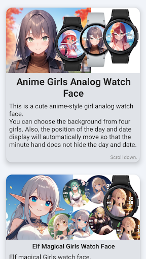 Anime Girls Analog Watch Face screenshot 0