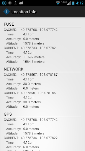 Android application Location Info screenshort