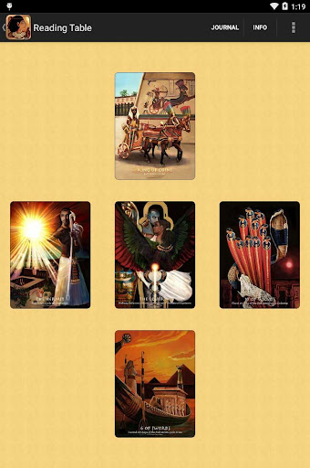 Screenshot of The Journey into Egypt Tarot
