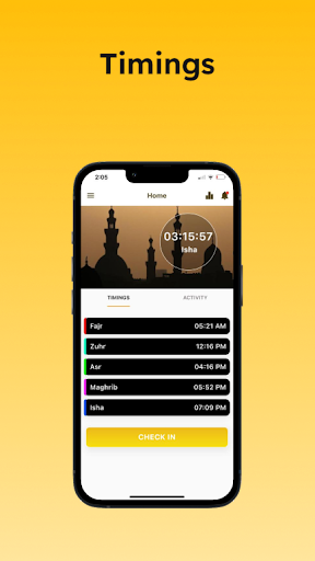 Android application Namaz Checkin screenshort