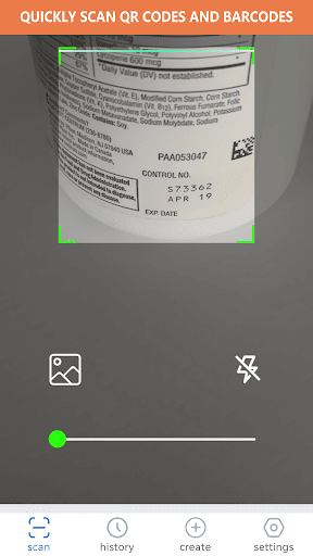 Android application QR Barcode : Scanner & Create screenshort