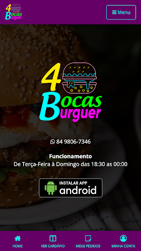 Android application 4 Bocas Burguer screenshort