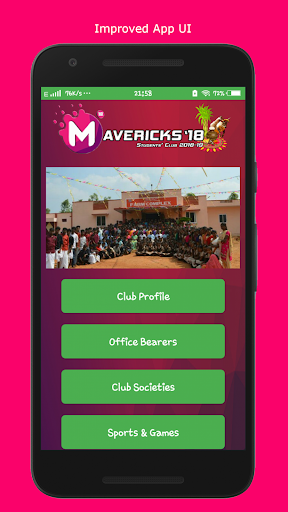 Android application Mavericks '18 screenshort