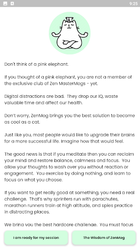 Android application ZenMog: Train your brain focus screenshort