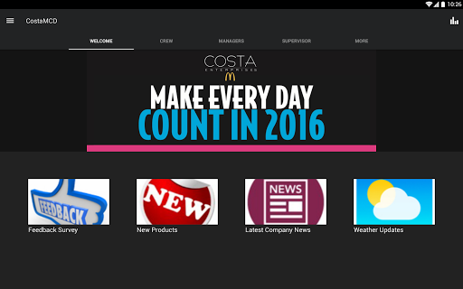 Screenshot of Costa Ent Employee App