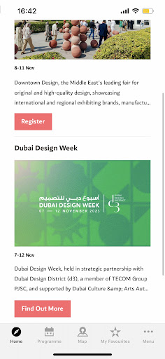 Dubai Design Week App Screen 2
