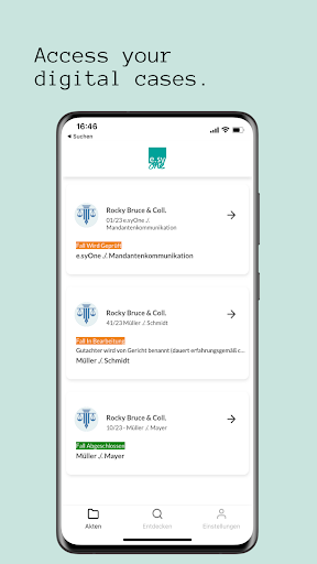 Android application e.syOne screenshort