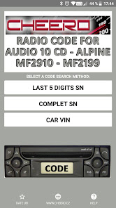RADIO CODE for AUDIO 10 CD 6.0.2 APK + Mod (Unlimited money) untuk android