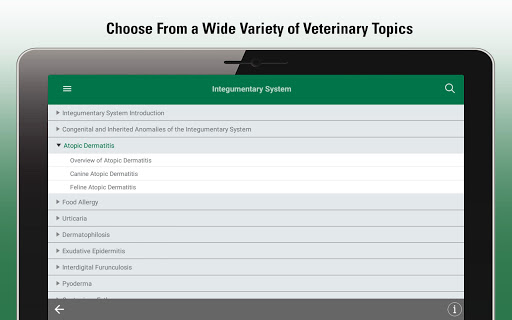 Screenshot of MSD Vet Manual