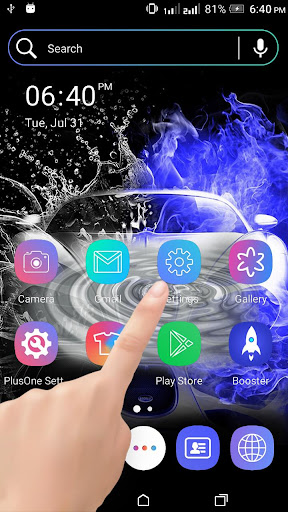 Android application Blue Car Water Ripple LWP screenshort